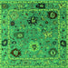 Square Oriental Green Industrial Rug, urb2836grn