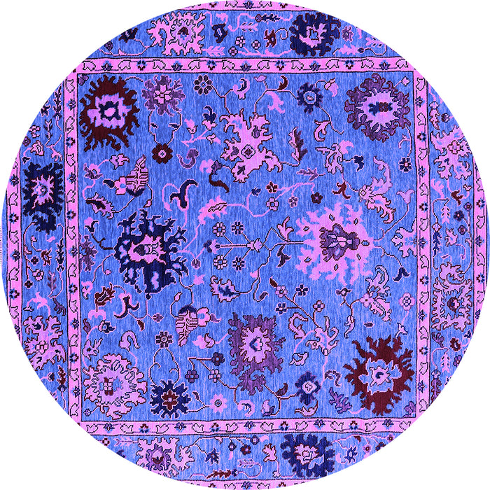 Round Machine Washable Oriental Purple Industrial Area Rugs, wshurb2836pur