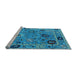 Sideview of Machine Washable Oriental Light Blue Industrial Rug, wshurb2836lblu