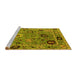 Sideview of Machine Washable Oriental Yellow Industrial Rug, wshurb2836yw