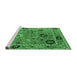 Sideview of Machine Washable Oriental Emerald Green Industrial Area Rugs, wshurb2836emgrn