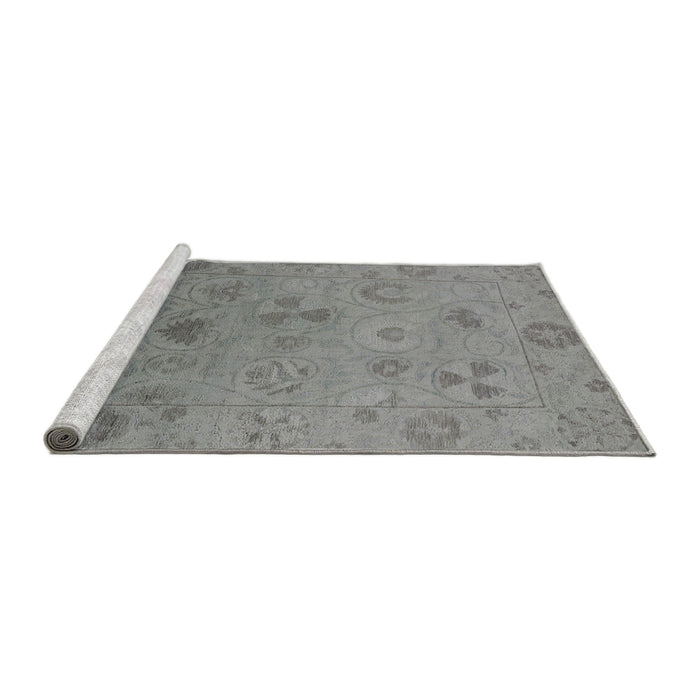 Sideview of Machine Washable Industrial Modern Silver Gray Rug, wshurb2837