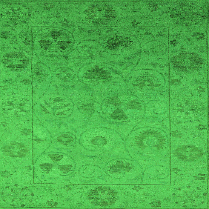 Square Oriental Green Industrial Rug, urb2837grn