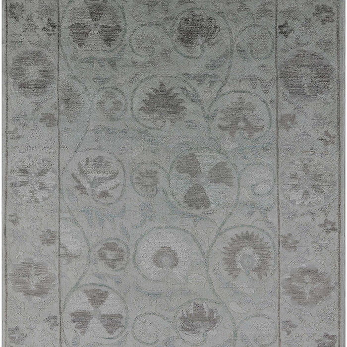 Mid-Century Modern Silver Gray Oriental Rug, urb2837