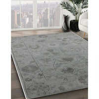 Mid-Century Modern Silver Gray Oriental Rug, urb2837