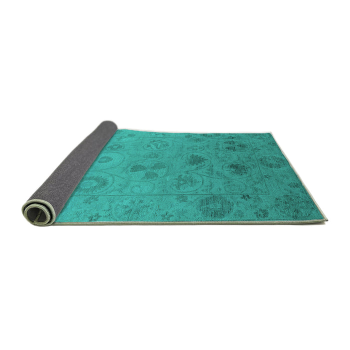 Sideview of Oriental Turquoise Industrial Rug, urb2837turq