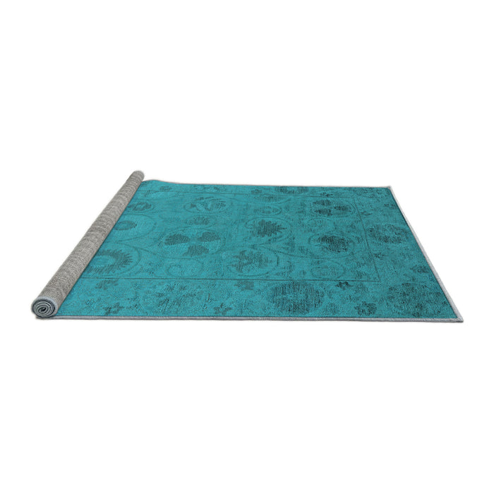 Sideview of Machine Washable Oriental Light Blue Industrial Rug, wshurb2837lblu