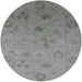 Round Mid-Century Modern Silver Gray Oriental Rug, urb2837