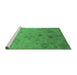 Sideview of Machine Washable Oriental Emerald Green Industrial Area Rugs, wshurb2837emgrn