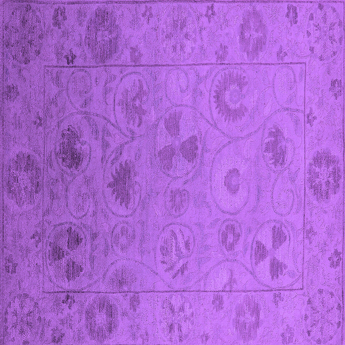 Square Machine Washable Oriental Purple Industrial Area Rugs, wshurb2837pur