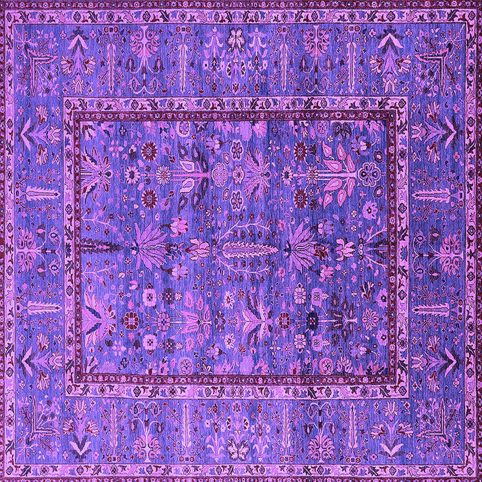 Square Machine Washable Oriental Purple Industrial Area Rugs, wshurb2838pur