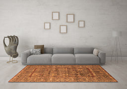 Machine Washable Oriental Orange Industrial Area Rugs in a Living Room, wshurb2838org