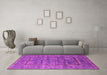 Machine Washable Oriental Pink Industrial Rug in a Living Room, wshurb2838pnk