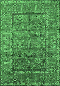 Oriental Emerald Green Industrial Rug, urb2838emgrn