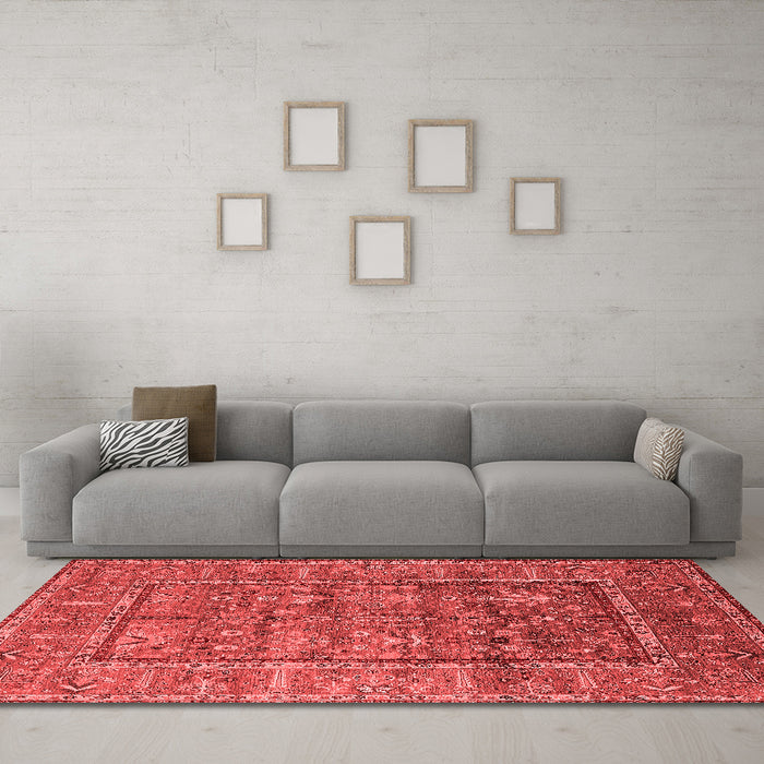 Industrial Red Washable Rugs