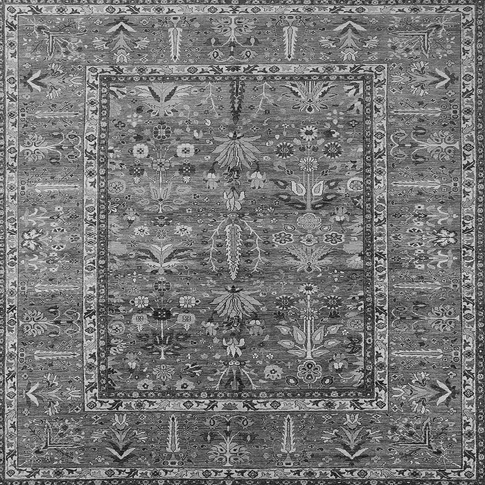 Square Machine Washable Oriental Gray Industrial Rug, wshurb2838gry