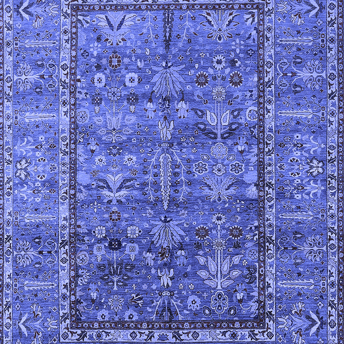 Machine Washable Oriental Blue Industrial Rug, wshurb2838blu