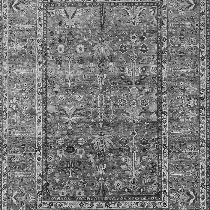 Machine Washable Oriental Gray Industrial Rug, wshurb2838gry