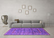 Machine Washable Oriental Purple Industrial Area Rugs in a Living Room, wshurb2838pur