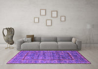 Machine Washable Oriental Purple Industrial Rug, wshurb2838pur