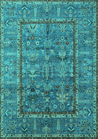 Oriental Turquoise Industrial Rug, urb2838turq