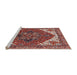 Sideview of Machine Washable Industrial Modern Tomato Red Rug, wshurb2839