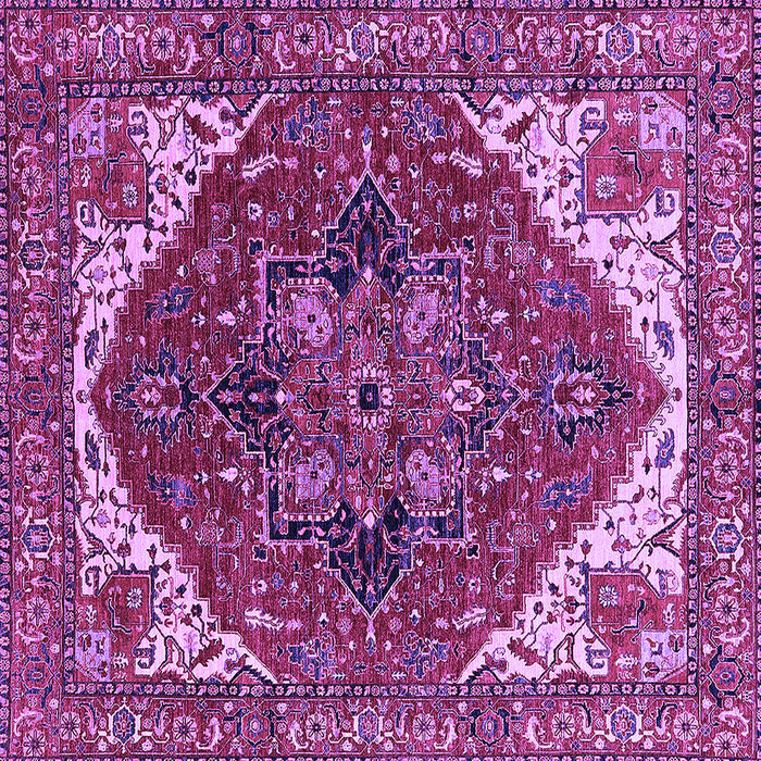 Square Machine Washable Persian Purple Traditional Area Rugs, wshurb2839pur