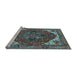 Sideview of Machine Washable Persian Light Blue Traditional Rug, wshurb2839lblu