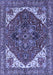 Machine Washable Persian Blue Traditional Rug, wshurb2839blu