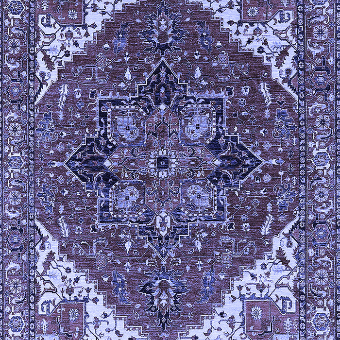 Machine Washable Persian Blue Traditional Rug, wshurb2839blu