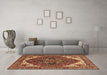 Machine Washable Persian Brown Traditional Rug in a Living Room,, wshurb2839brn