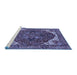 Sideview of Machine Washable Persian Blue Traditional Rug, wshurb2839blu