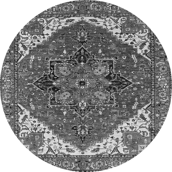 Round Persian Gray Traditional Rug, urb2839gry