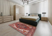 Mid-Century Modern Red Persian Rug in a Bedroom, urb2839