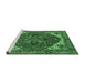 Sideview of Machine Washable Persian Emerald Green Traditional Area Rugs, wshurb2839emgrn