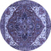 Round Persian Blue Traditional Rug, urb2839blu