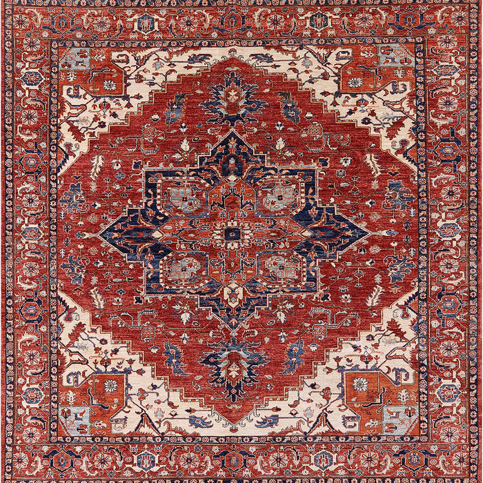 Square Machine Washable Industrial Modern Tomato Red Rug, wshurb2839