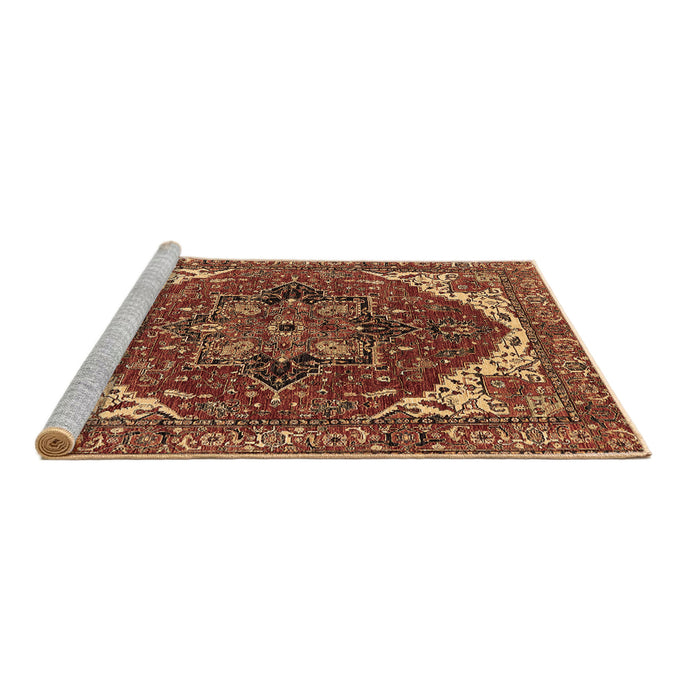 Sideview of Machine Washable Persian Brown Traditional Rug, wshurb2839brn