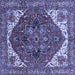 Square Machine Washable Persian Blue Traditional Rug, wshurb2839blu