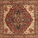 Square Machine Washable Persian Brown Traditional Rug, wshurb2839brn