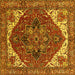 Square Machine Washable Persian Yellow Traditional Rug, wshurb2839yw