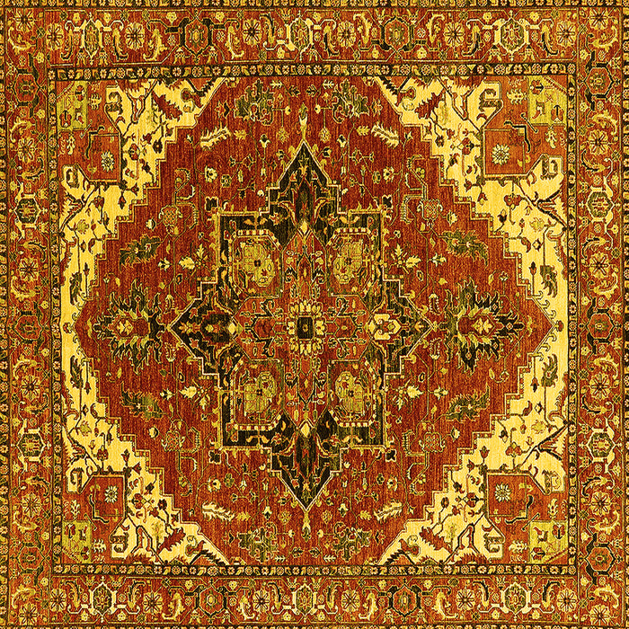 Square Persian Yellow Traditional Rug, urb2839yw