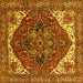 Square Persian Yellow Traditional Rug, urb2839yw