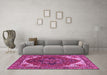Machine Washable Persian Pink Traditional Rug in a Living Room, wshurb2839pnk