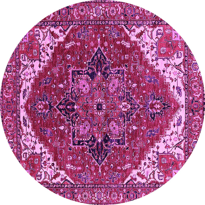 Round Persian Pink Traditional Rug, urb2839pnk