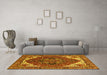 Machine Washable Persian Yellow Traditional Rug in a Living Room, wshurb2839yw