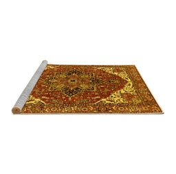 Sideview of Machine Washable Persian Yellow Traditional Rug, wshurb2839yw