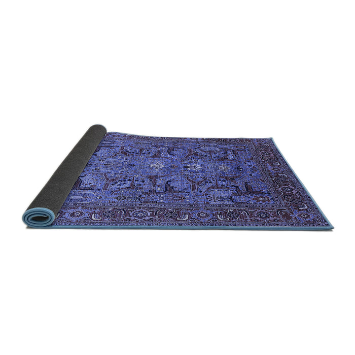 Sideview of Oriental Blue Traditional Rug, urb2840blu