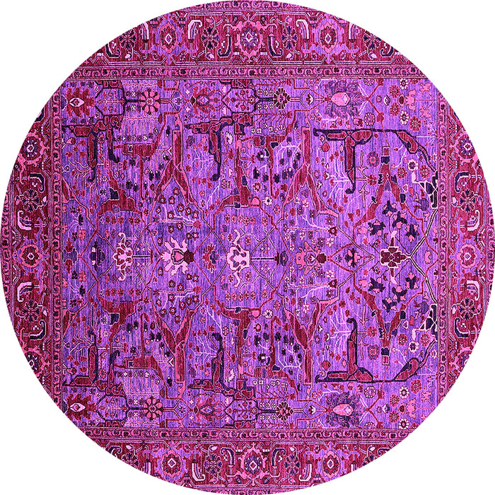 Round Oriental Pink Traditional Rug, urb2840pnk