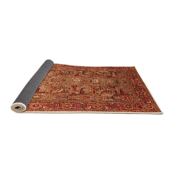 Sideview of Oriental Orange Traditional Rug, urb2840org